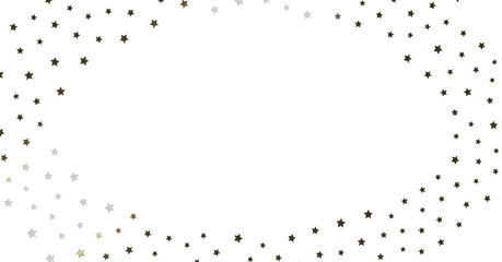 Gold and Silver Stars Frame on White