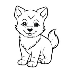 Elegant Silhouette Of A Black And White Dog Vector Illustration