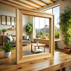wooden frame in home