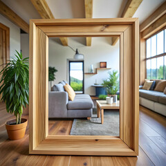 wooden frame in home