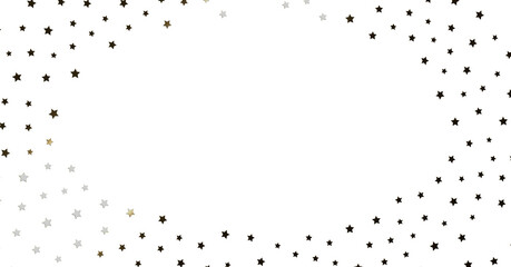 Gold and Silver Stars on White Background