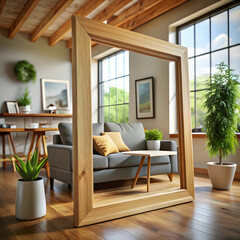 wooden frame in home