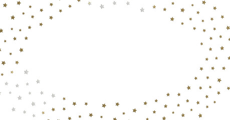 Gold and Silver Star Border on White