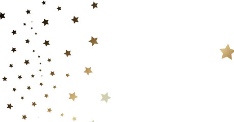 Gold and Brown Stars Scattered on White