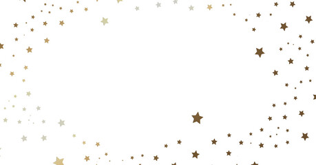 Gold Star Border on White Background