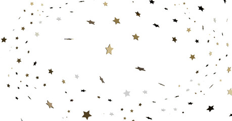 Gold, Silver & Black Star Confetti