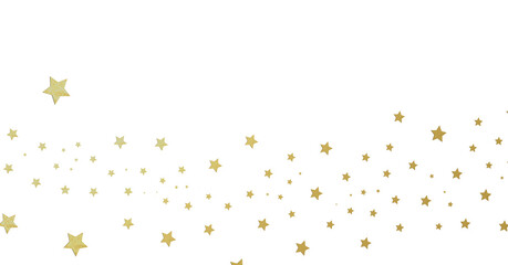 Gold Stars Scattered on White