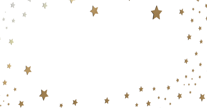 Gold and Silver Stars on White