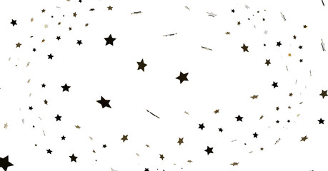Obraz premium Black Star Confetti on White Background