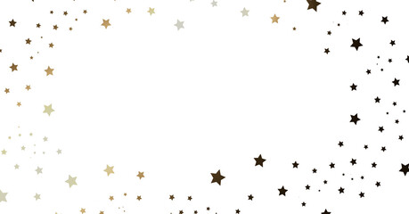 Gold and Black Stars Scattered on White