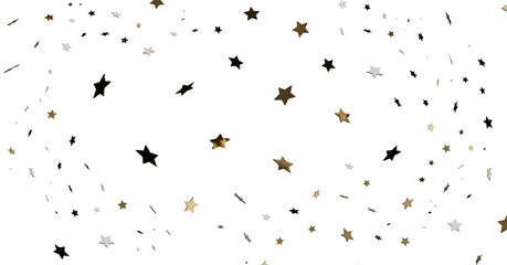 Gold, Black, Silver Star Confetti