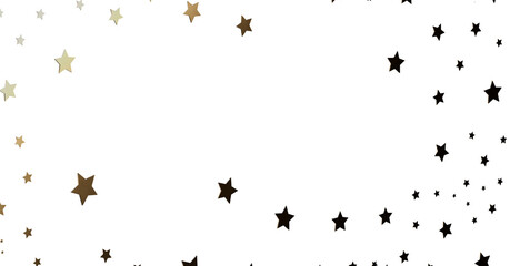 Gold and Black Stars on White Background