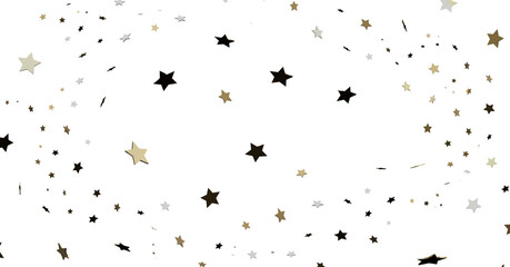 Gold Black Stars Confetti Background