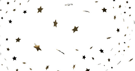 Falling Gold Stars on White Background