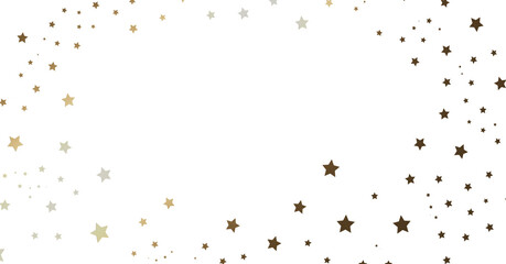 Gold and Brown Stars Scattered on White