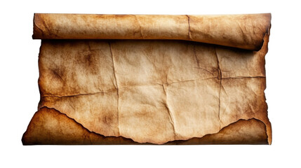 old paper scroll isolated on white background 