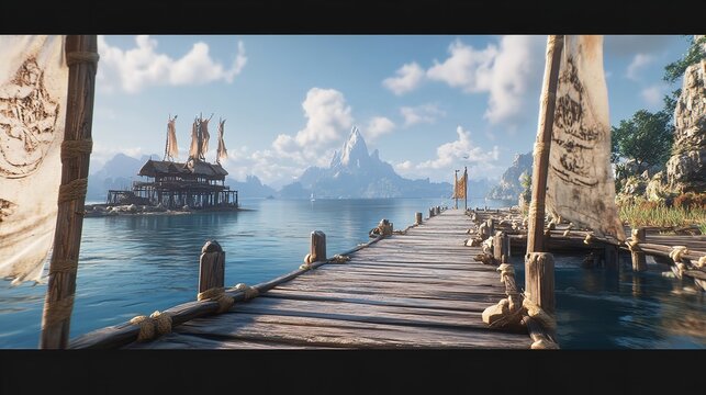 A Peaceful Ancient Pier 16K Resolution Ultra Photo