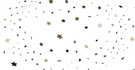 Gold, Black, and Silver Star Confetti