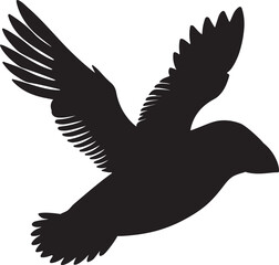 flying puffin bird silhouette design vector art illustration