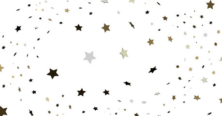 Gold Black Silver Stars Confetti Background