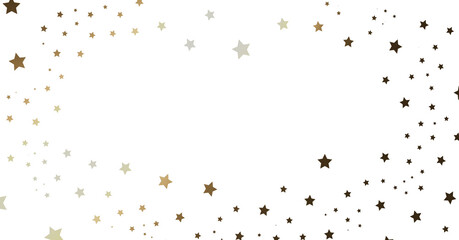 Gold and Brown Stars Scattered on White