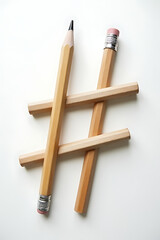 Combining social media and creative ideas can be sparked with a simple hashtag symbol created from everyday objects like a pencil and phone._00003_