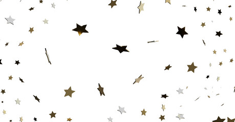 Gold and Silver Star Confetti Background