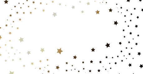 Gold and Black Stars on White Background