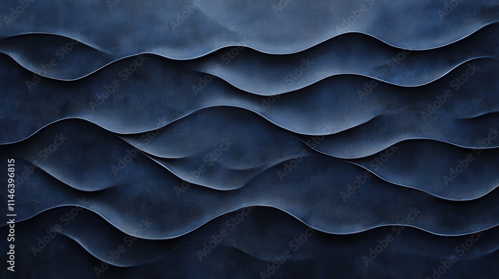Poster a navy blue textured design. the smooth, undulating wave pattern gives the backdrop a dynamic yet mi