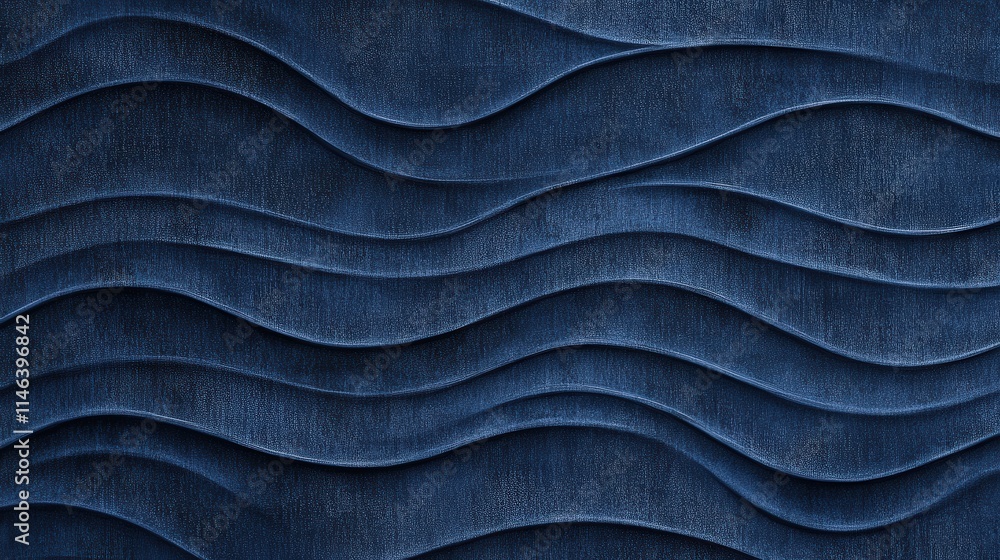 Poster a navy blue textured design. the smooth, undulating wave pattern gives the backdrop a dynamic yet mi