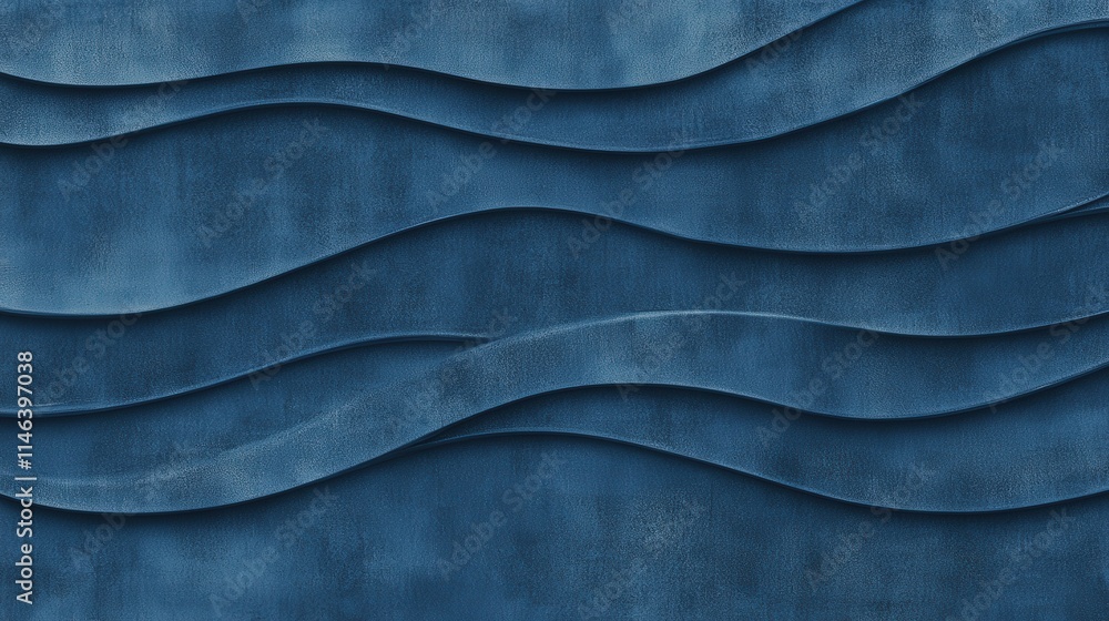 Poster a navy blue textured design. the smooth, undulating wave pattern gives the backdrop a dynamic yet mi