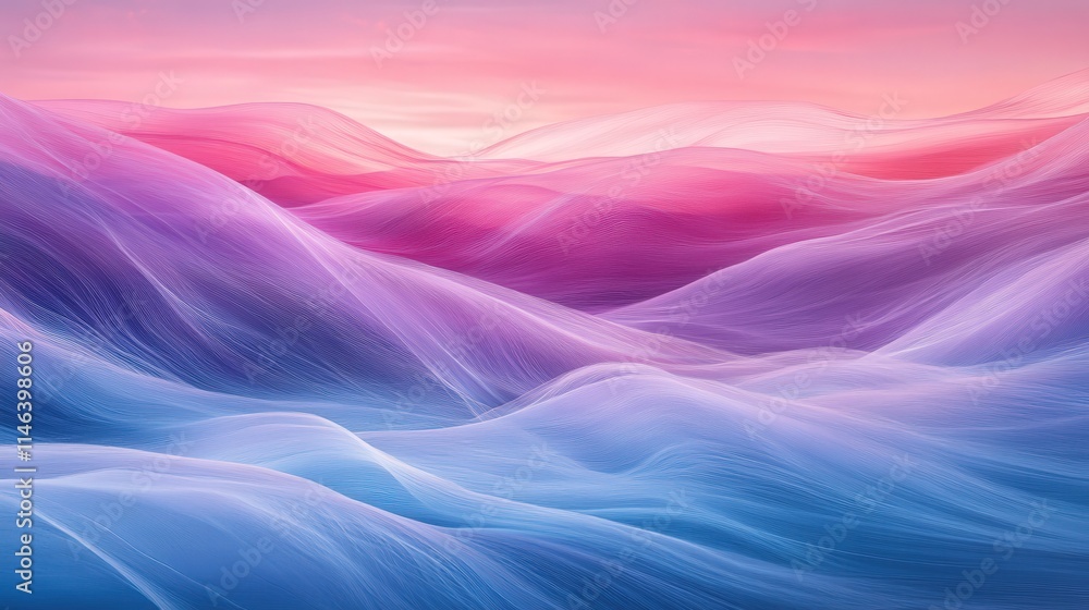 Poster a photo that features dynamic gradient textures with a seamless transition from vibrant pinks to soo