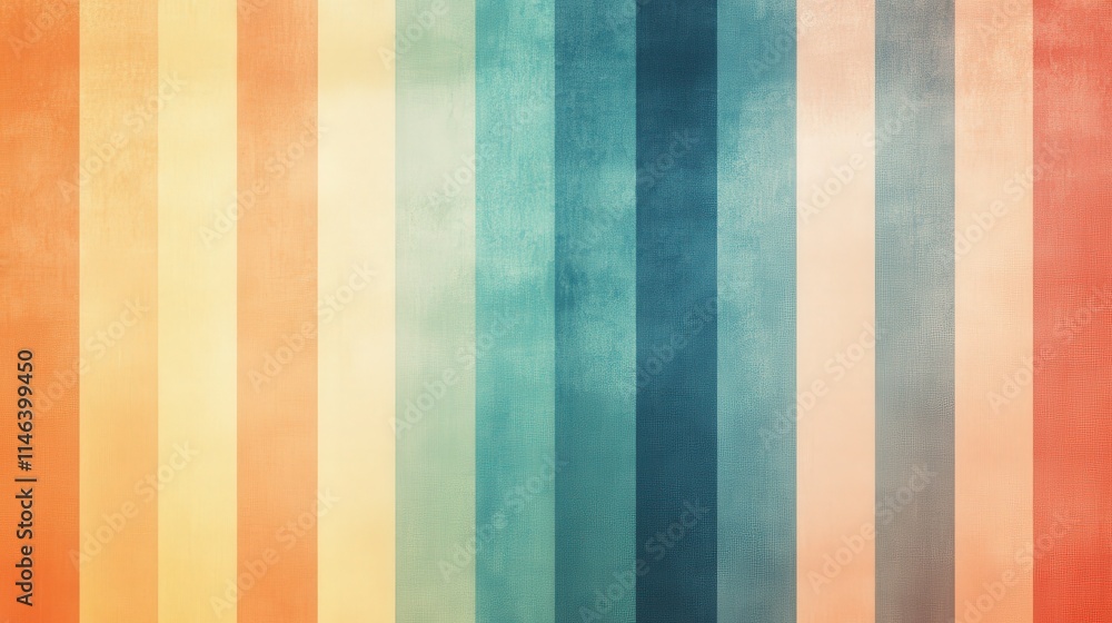 Poster a retro gradient background with soft tones, shifting from dusty oranges to cool blues, covered with