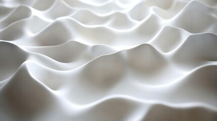 Obraz premium a seamless 3D wave pattern in white, undulating smoothly across the surface. Light catches each crest,