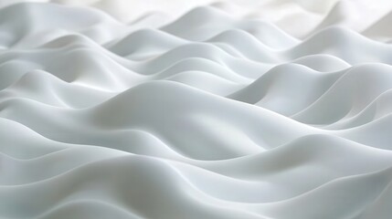 Obraz premium a seamless 3D wave pattern in white, with each wave creating soft, rolling curves across the surface.