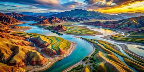 Aerial Blue Nature Layers Lines Photography: Stunning Drone Shots of Ocean, River, Sky