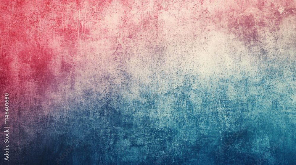 Poster a smooth gradient background with retro colors, transitioning from deep blues to faded pinks, layere