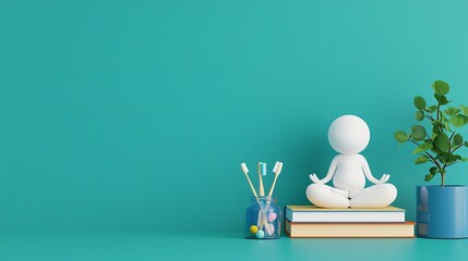 An awareness concept for mental health, set against a peaceful background with self-care symbols.