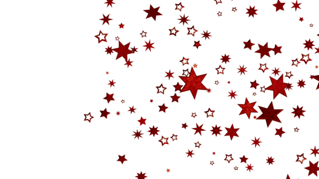 Red Stars Scattered on White Background