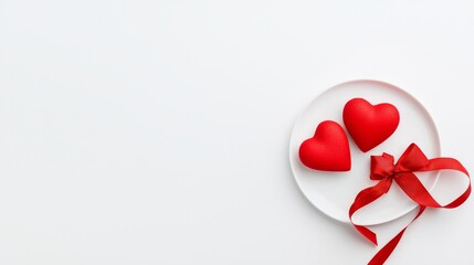 Enjoy a romantic Valentine's Day dinner celebrating love, complete with a beautifully decorated plate.