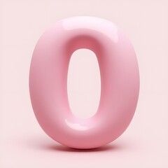 Pink number 0, zero