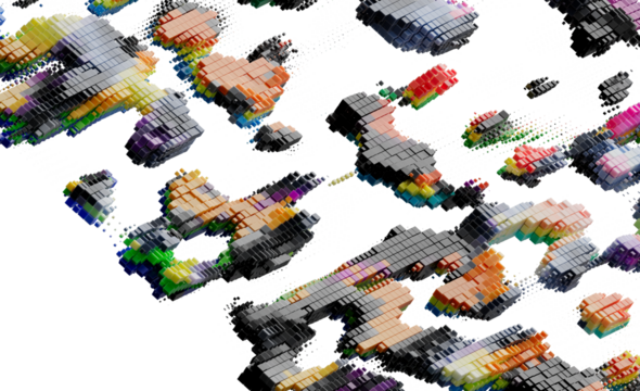 Abstract Colorful 3D Cube Blocks Background Stock Photo