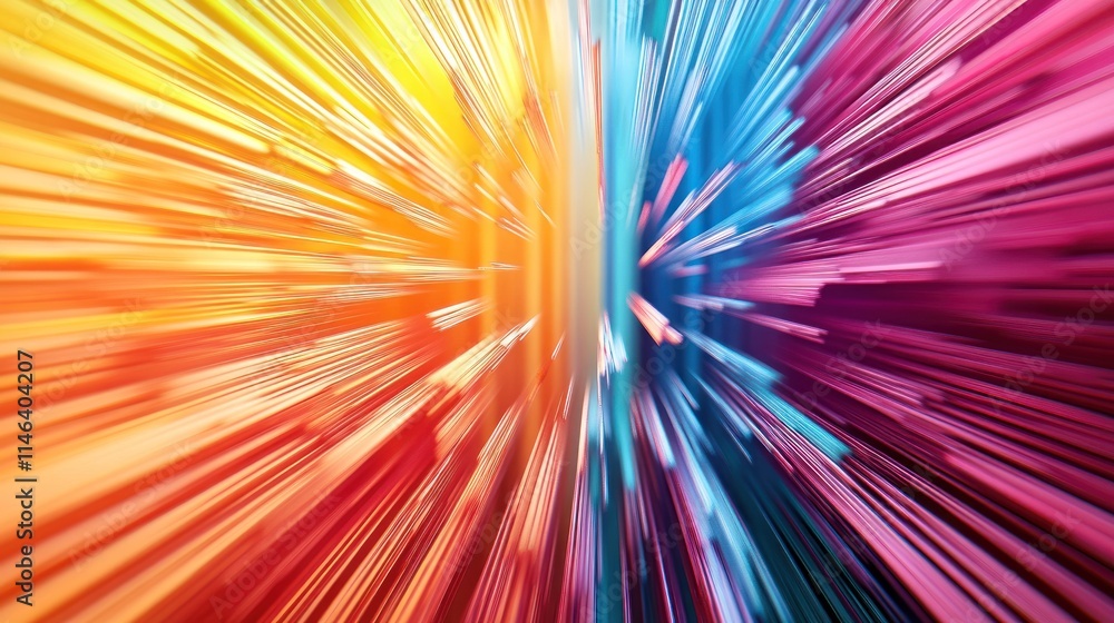 Aufkleber A vibrant burst of colors radiating outward, creating a dynamic visual effect.