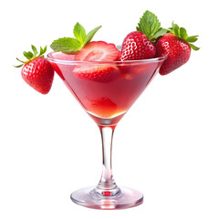 Refreshing Strawberry Cocktail in a Glass