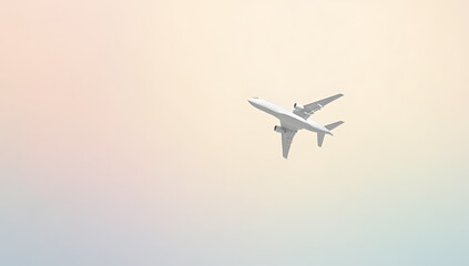 Obraz premium ane mockup flies on a soft pastel colored background representing transportation, travel, and journey to different destinations around the world._00002_