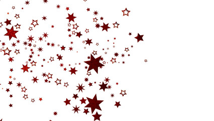 Red Stars Scattered on White Background