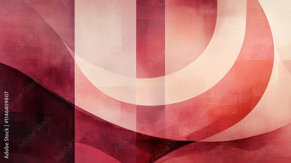 Poster abstract red and pink modern art background with curved shapes and soft gradients ideal for use in c