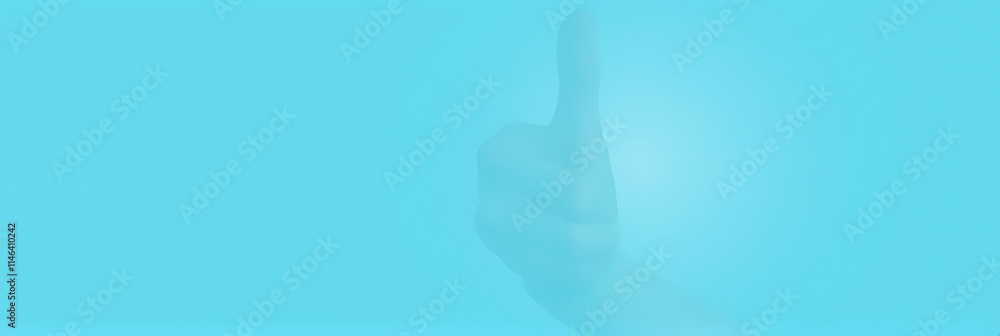 Poster a simple graphic design concept featuring a thumbs up gesture made by hand on a plain blue backgroun