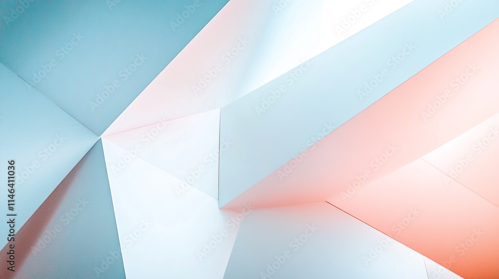 Poster abstract geometric shapes with contrasting colors in modern architecture.