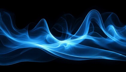 動きのある青いプラズマ、スタイリッシュなアクセント、イラスト風に仕上げる、黒めの背景画像 Generated by AI